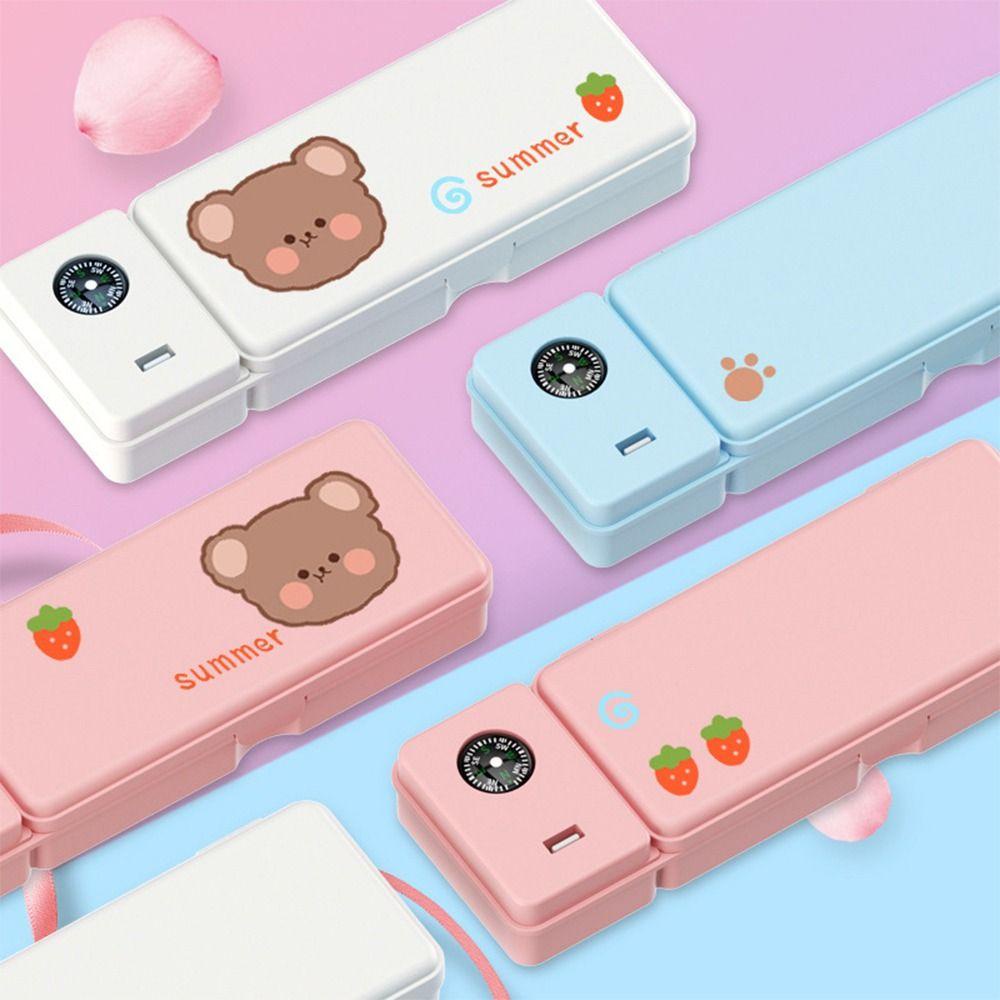 Zelth กล่องดินสอพลาสติก พร้อมพัดลม และเข็มทิศ สองชั้น จุของได้เยอะ สําหรับนักเรียน - รูปที่ 3