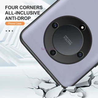 หรูหราปลอกมือถือหนังสําหรับ Honor X9B X9D X9C X9A HonorX9b Honor X9c สมาร์ท 5G Plain Skin Anti ลายนิ้วมือเคสโทรศัพท์กันกระแทกกันชนนุ่มกรอบฝาครอบด้านหลัง