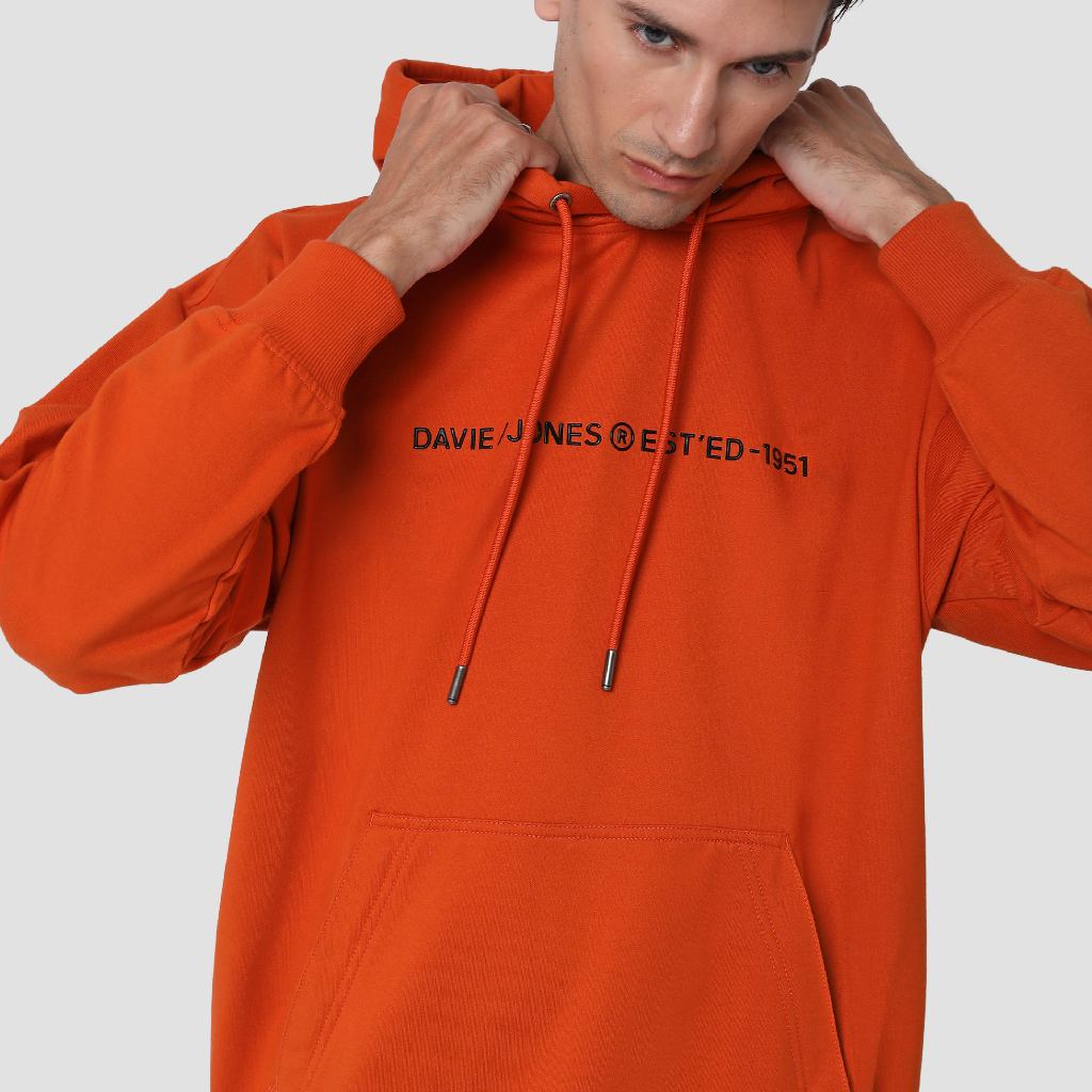 เสื้อฮู้ดแขนยาวสวยๆ DAVIE JONES เสื้อฮู้ดดี้ โอเวอร์ไซส์ สีส้ม สีเทา PU0015OR TD Pullover Hoodie in 