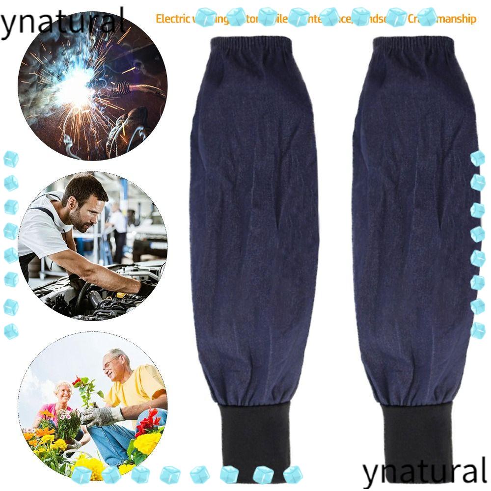 Ynatural ปลอกแขน ผ้ายีน แบบหนา ป้องกันความร้อน ป้องกันการลวก สําหรับงานเชื่อม