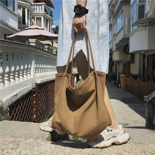 【พร้อมส่ง】miss bag fashion กระเป๋าสะพายไหล่ กระเป๋าเดินทางผ้าแคนวาส