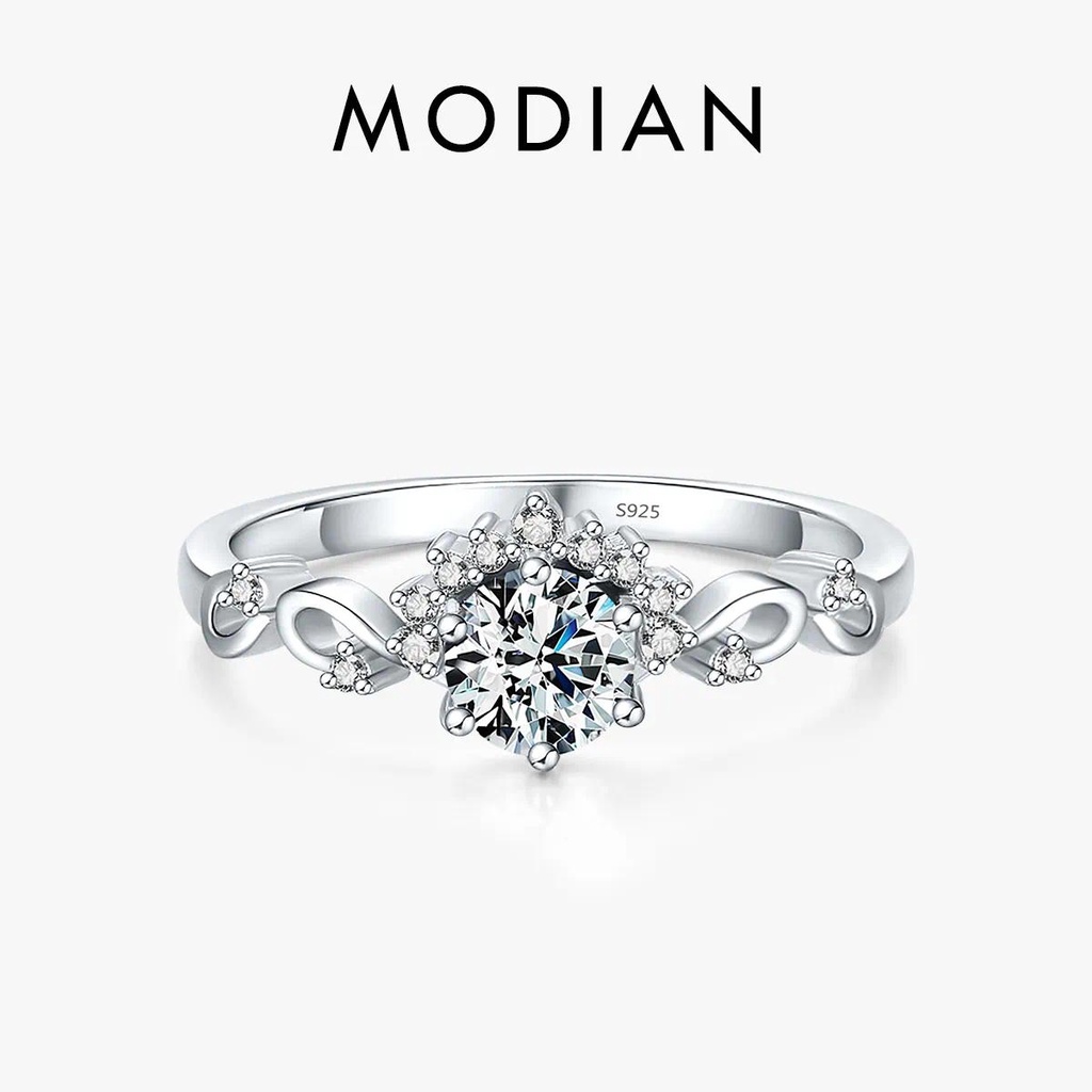 Modian แหวนหมั้น แหวนเงินแท้ 925 รูปมงกุฎ เครื่องประดับ สําหรับผู้หญิง
