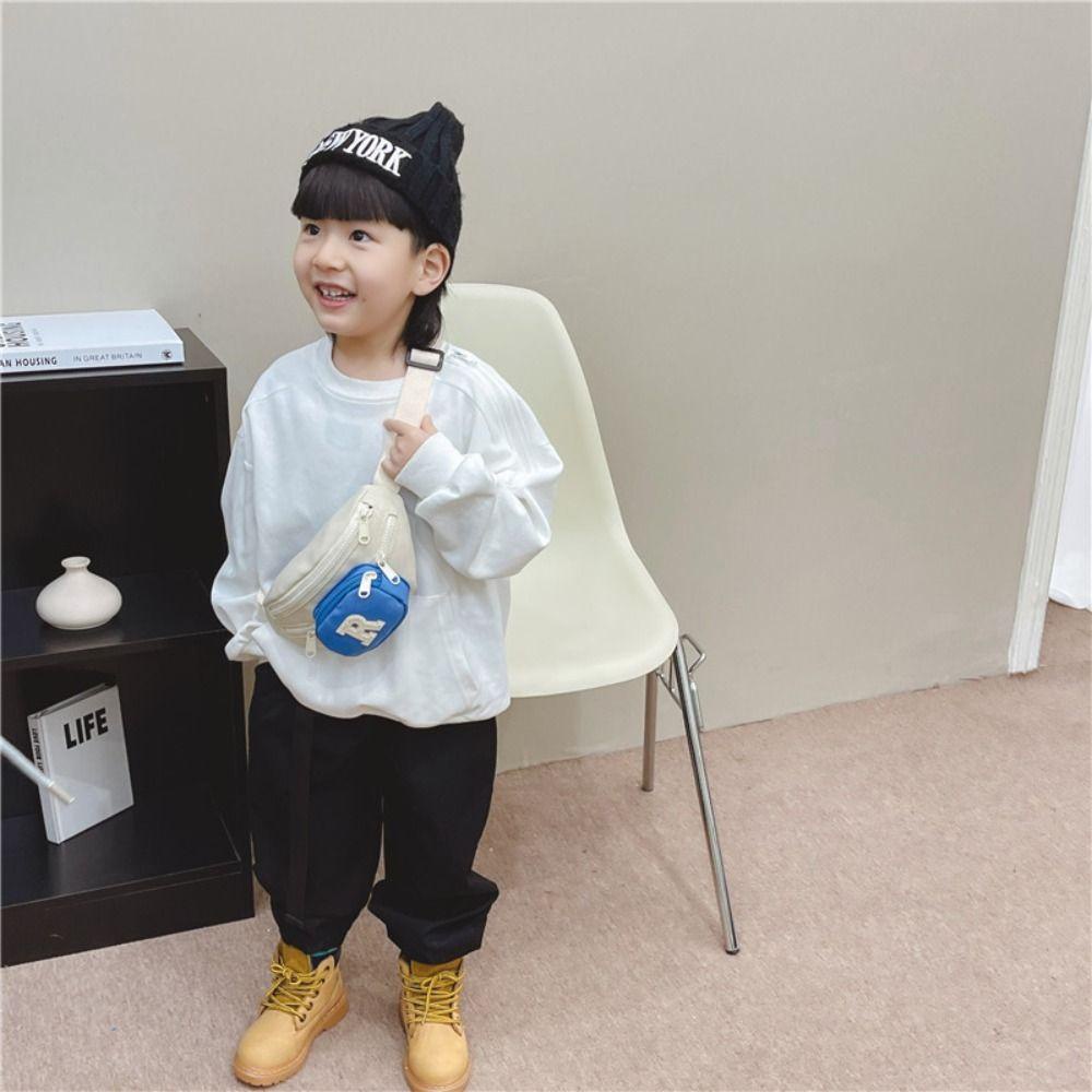 UUMIR  กระเป๋าเด็ก, กระเป๋าคาดหน้าอกหลายชั้นน้ําหนักเบา, กระเป๋า Messenger ความจุขนาดใหญ่ผ้าใบ