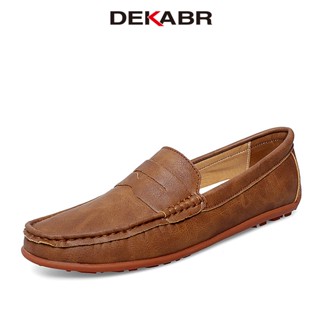 Dekabr รองเท้าโลฟเฟอร์ หนังนิ่ม ไมโครไฟเบอร์ ระบายอากาศ ใส่ส…
