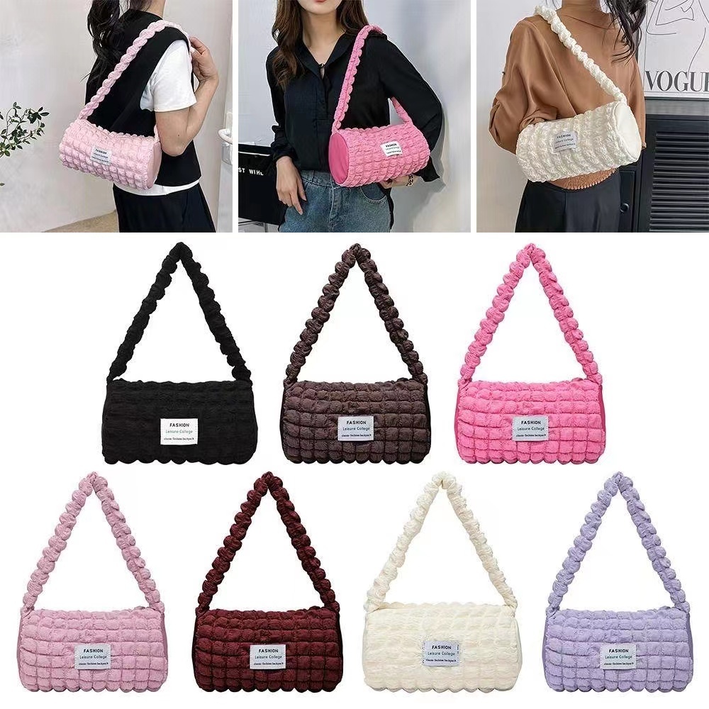 (HB-804) กระเป๋าสะพายไหล่ ก้อนเมฆ ทรงหมอน