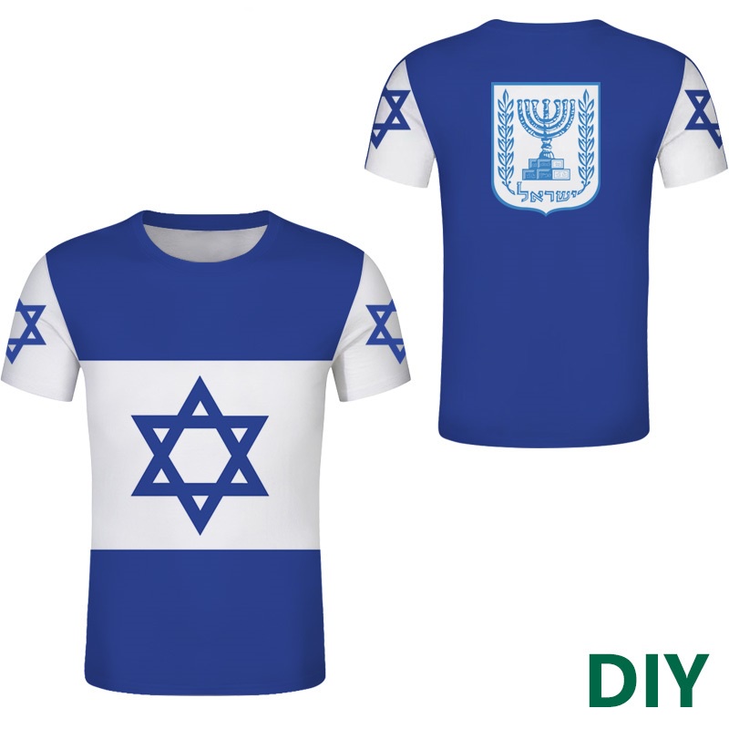 อิสราเอล Tshirt ฟรี 3d พิมพ์เด็กกีฬาชายหญิงรอบคอสีขาวอาหรับ Hebrew ธงเยาวชน Blue Tee เสื้อเสื้อผ้า