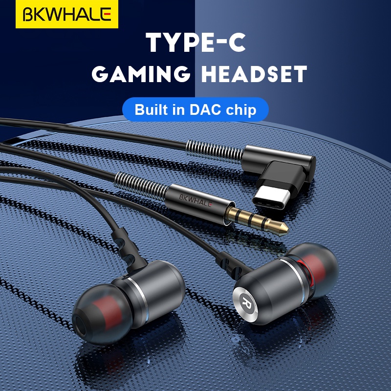 Bkwhale TP20 ชุดหูฟังเล่นเกม Type C แบบใช้สาย ขนาด 3.5 มม. สําหรับโทรศัพท์มือถือ