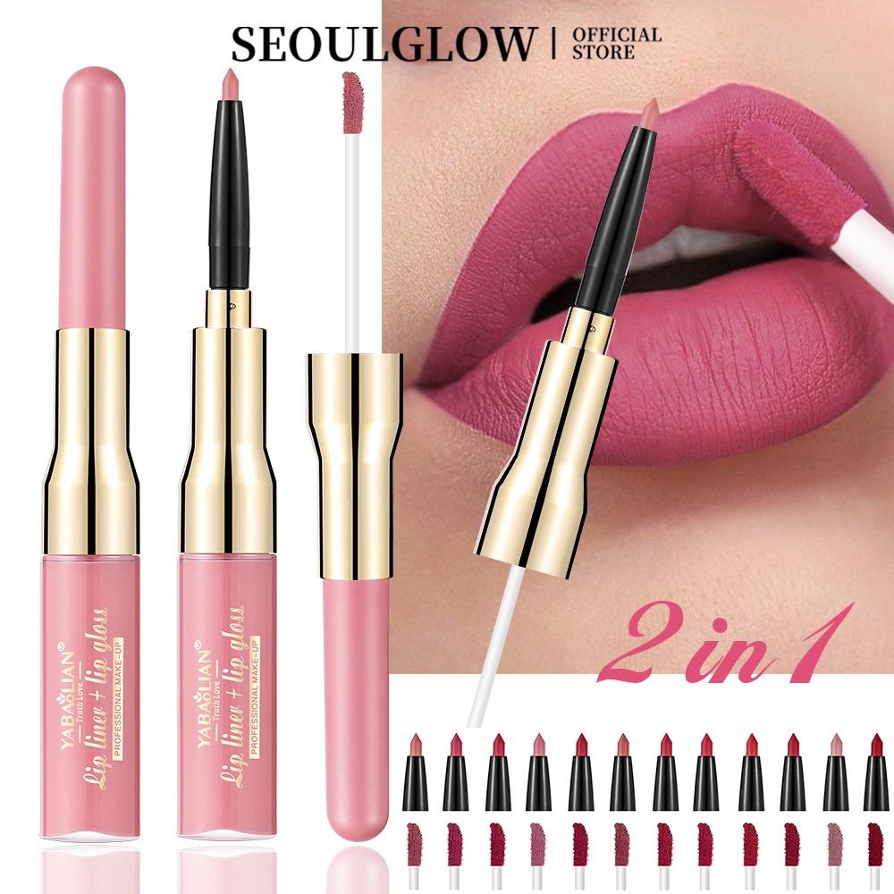 ลิปสติก ลิปกลอส เนื้อแมตต์ กันน้ํา สีแดง สองด้าน SEOULGLOW สไตล์เกาหลี