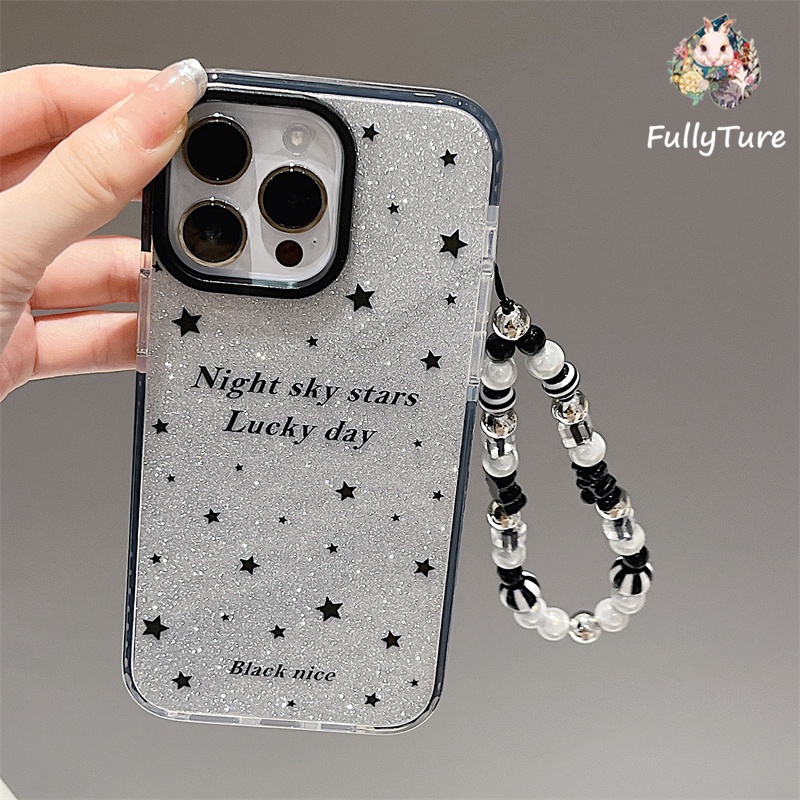 เคสโทรศัพท์มือถือแบบใส หนา กันกระแทก พร้อมสายคล้องข้อมือ สองสี เรียบง่าย แฟชั่น สําหรับ Iphone 15pro