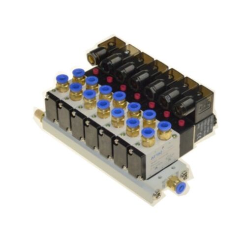 7 Way 4V210-08 นิวเมติก Air Solenoid วาล์ว 24vdc Quadruple 8 มม.อุปกรณ์