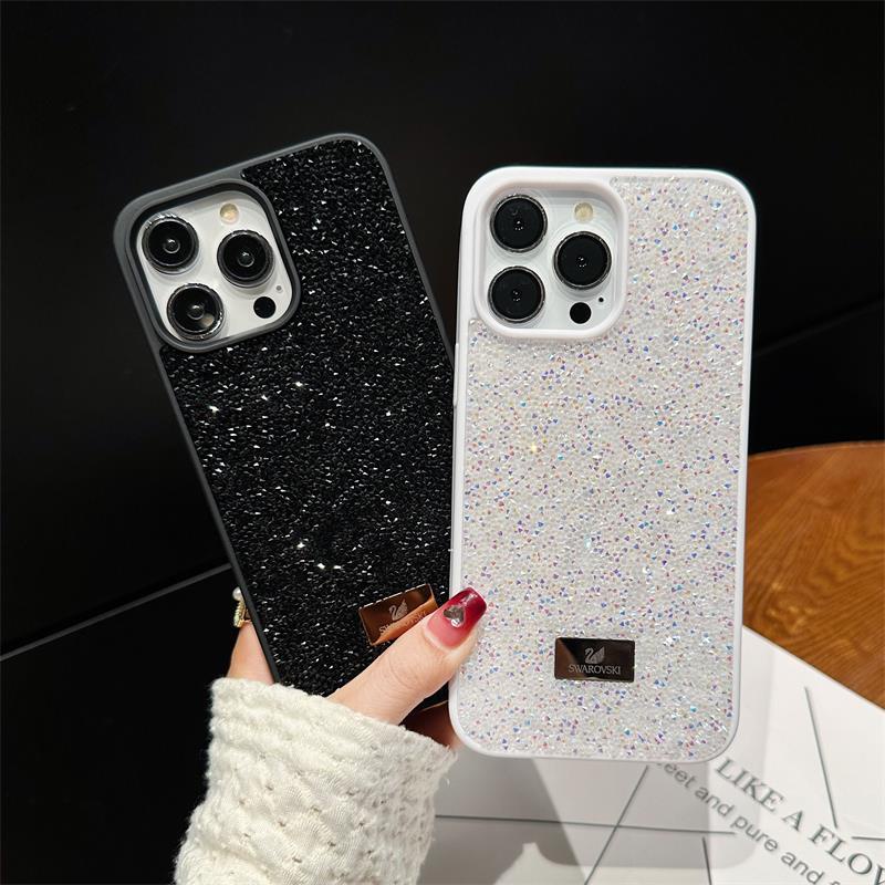 เคสโทรศัพท์มือถือ ประดับเพชรคริสตัล พลอยเทียม กันกระแทก หรูหรา สําหรับ IPhone 15 13 14 Pro Max 11
