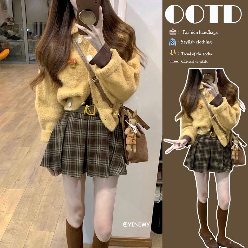 [พร้อมส่ง] เสื้อแจ็กเก็ตกันหนาว แบบหนา แต่งจับจีบ สไตล์เกาหลี แฟชั่นฤดูหนาว สําหรับผู้หญิง สองชิ้น