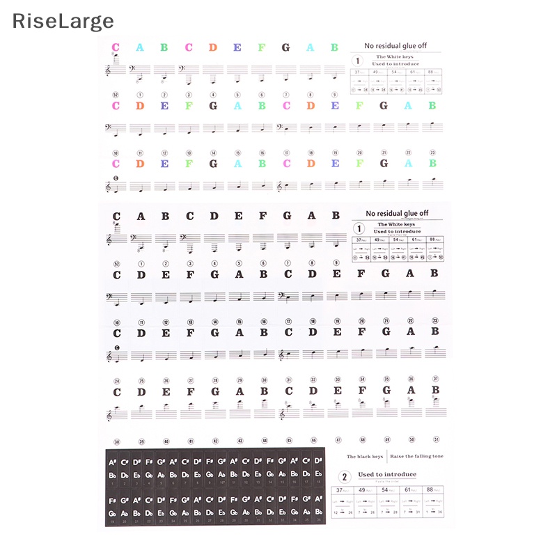 [RiseLarge] ใหม่ สติกเกอร์ใส 54 61 คีย์ สําหรับติดคีย์บอร์ดเปียโนไฟฟ้า