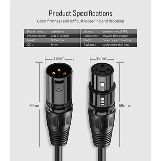 สายxlr dmx ผู้/เมีย แบบชุด 1 เส้น ทำจากสายชีลสเตอริโอหัวของ สายสัญญาณเสียง XLR Male To XLR Female(ผู้-เมีย) Mic Cable 3P