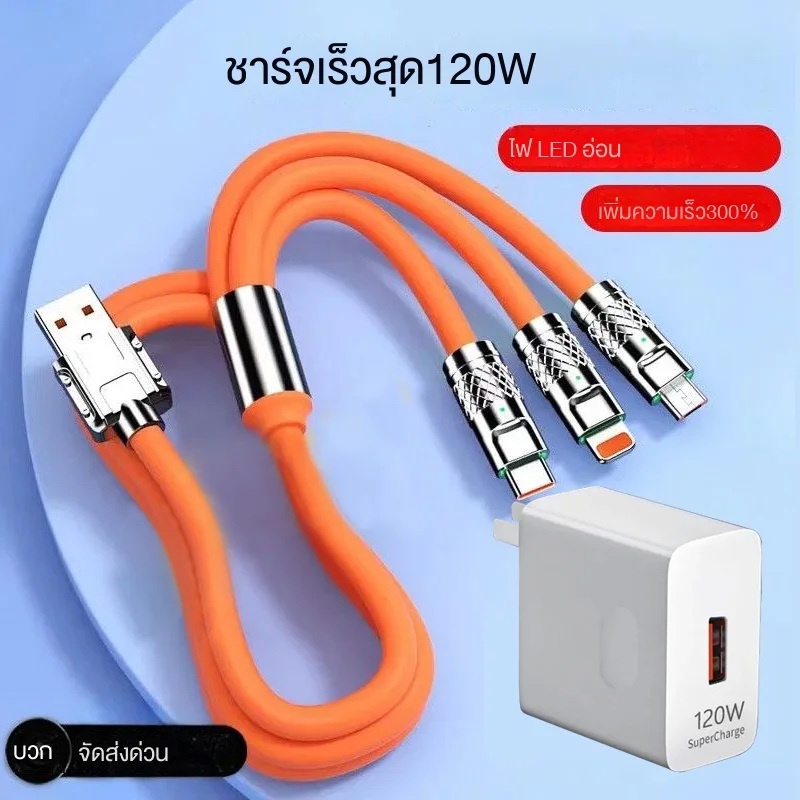 หัวชาร์จเร็วสุด120w+สายชาร์จ120w 3in1 สำหรับHuawei หัวชาร์จแฟลช หัวชาร์จโทรศัพท์มือถือoppo ทุกรุ่น