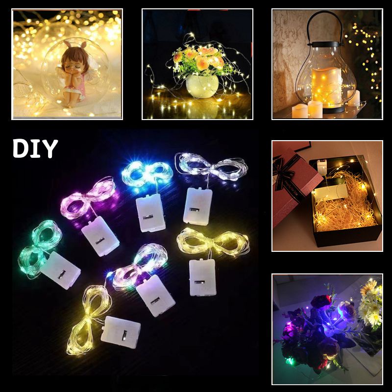 (รวมแบตเตอรี่) 3 โหมด 1/2 / 3M ไฟ LED สตริงไฟตกแต่งปาร์ตี้ของขวัญตกแต่ง DIY ตกแต่ง