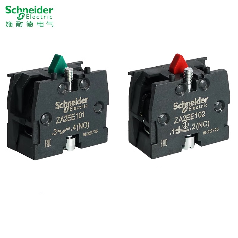 Schneider Electric XA2 PUSH ปุ่มสวิทช์ติดต่อ ZA2EE101 ปกติเปิด ZA2EE102 ปกติปิดเสริม Contact โมดูล 1