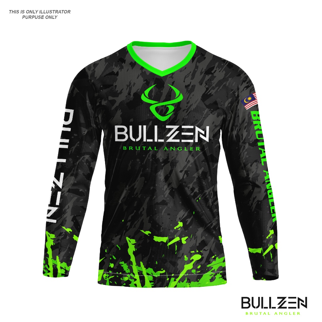 Bullzen เสื้อยืดแขนยาว ผ้าไมโครไฟเบอร์ 100% สําหรับกลางแจ้ง