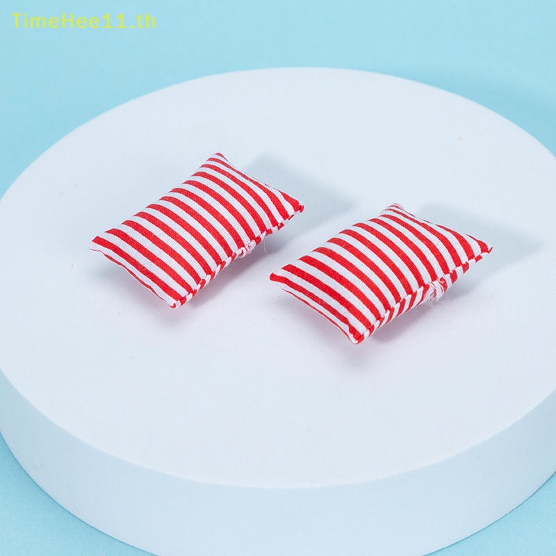 TimeHee 2 ชิ้น 1:12 ตุ๊กตาเฟอร์นิเจอร์ผ้าโซฟาบ้านตุ๊กตาตกแต่งบ้าน TH