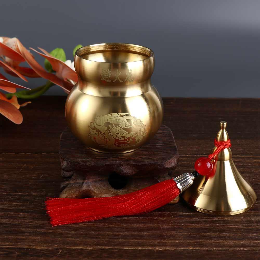 โนวาจ น้ําเต้ามังกรพ่นไฟ, งานฝีมือสไตล์จีนทองแดงมะระ, ฝาครอบเปิดด้านบนที่ทนทานทองเหลืองงานฝีมือโบราณมะระเครื่องประดับมุมตะวันตกเหนือ - รูปที่ 6