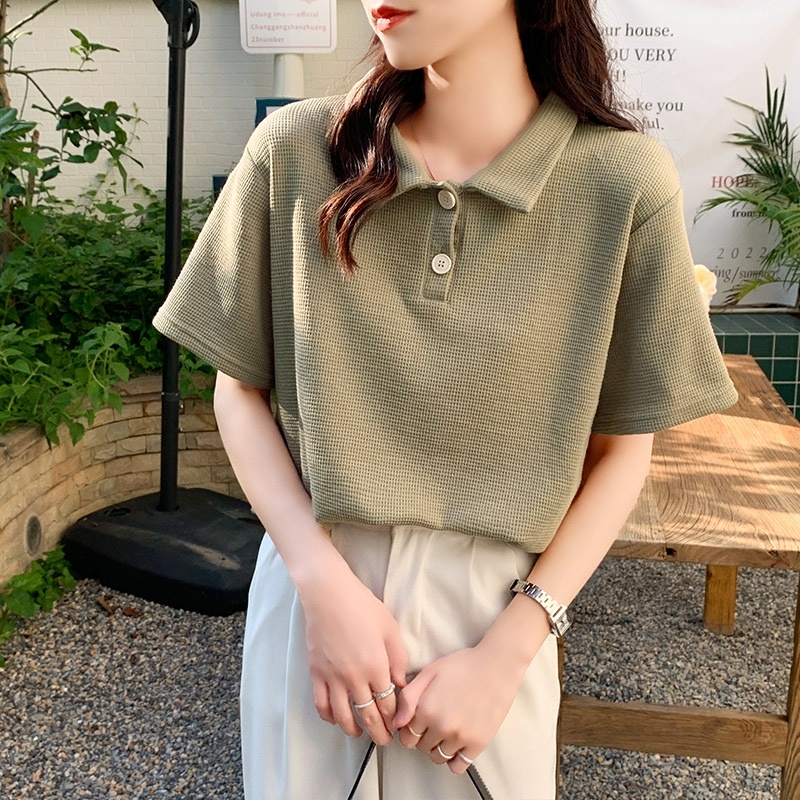 เสื้อยืดโปโลแขนสั้นสีเรียบง่าย SG MA100 SG