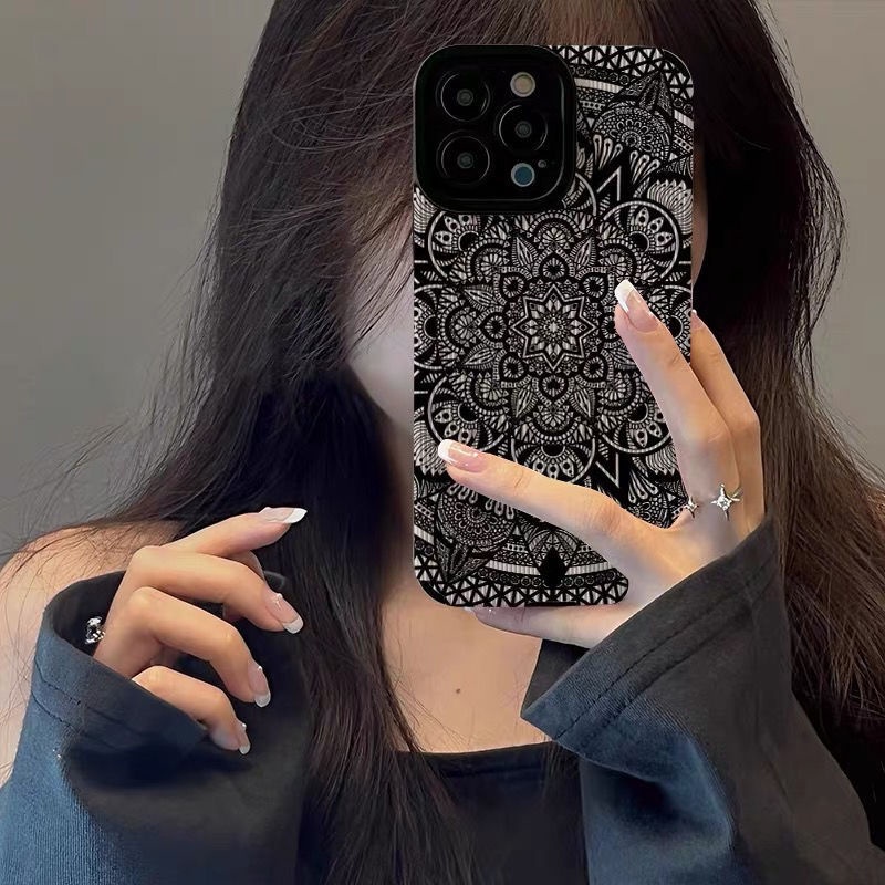 Dark Light Luxury Totem เหมาะสําหรับ iPhone15/16/17Promax เคสโทรศัพท์ Apple 14ProMAX/13 พรีเมี่ยม 12/11/XR Niche อินเทรนด์