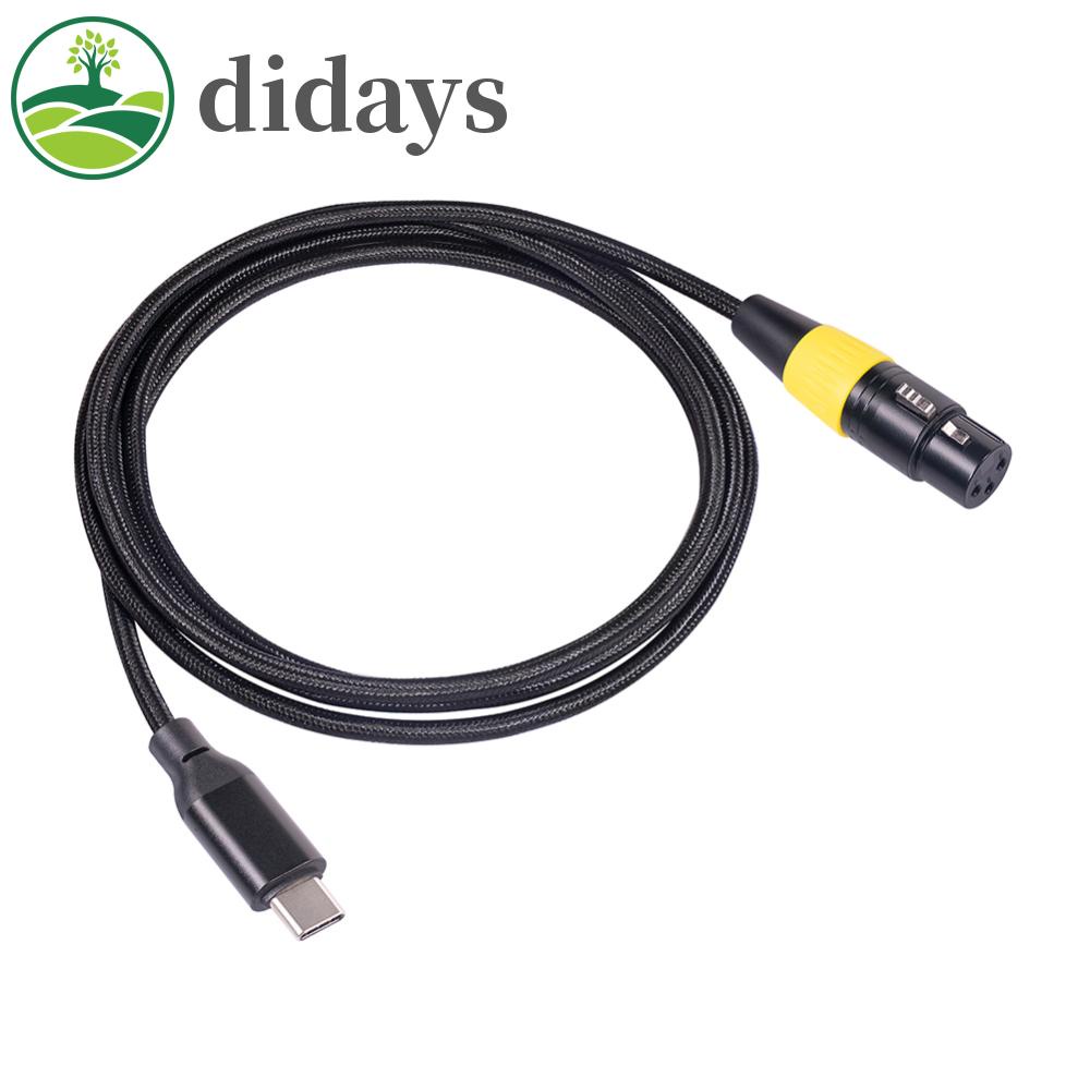 สายเคเบิลอะแดปเตอร์ไมโครโฟน Type-C USB 2.0 Male to XLR 3 Pin Female