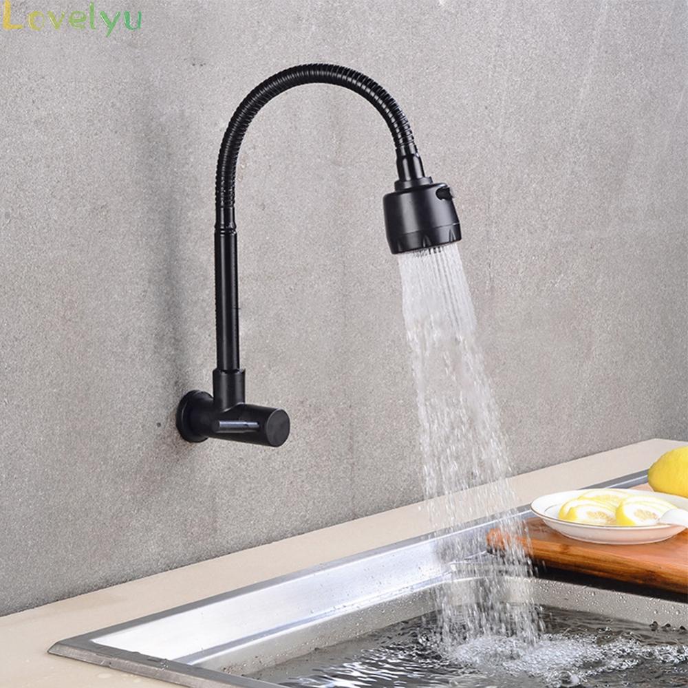 ✨✨✨Durable Stainless Steel Sink Tap with Flexible Hose and Two Modes for Cold Water