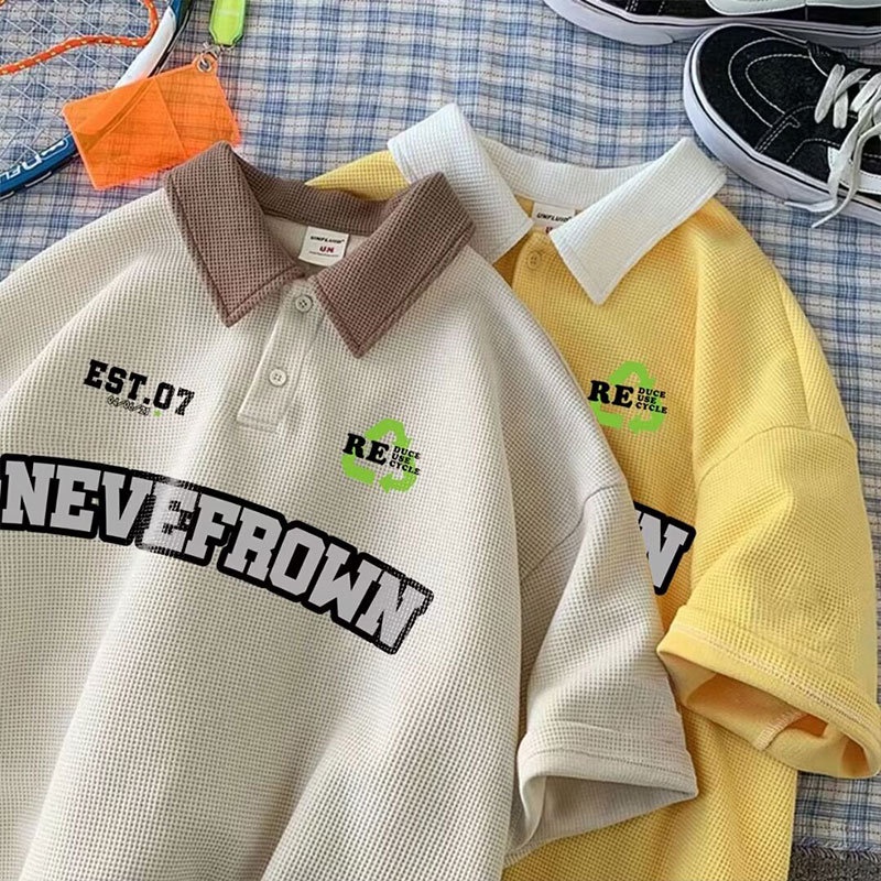 เสื้อโปโล แขนสั้น สไตล์สปอร์ต อินเทรนด์ สําหรับทุกเพศ
