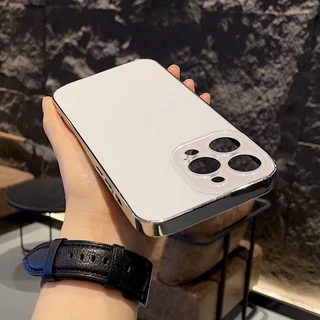 หรูหราชุบปลอก Matte กระจกนิรภัยสําหรับ iPhone 17 PRO MAX 15 PRO MAX Anti ลายนิ้วมือ Anti Drop กันกระแทกปกหลังสําหรับ iPhone 11 12 13 14 PRO MAX