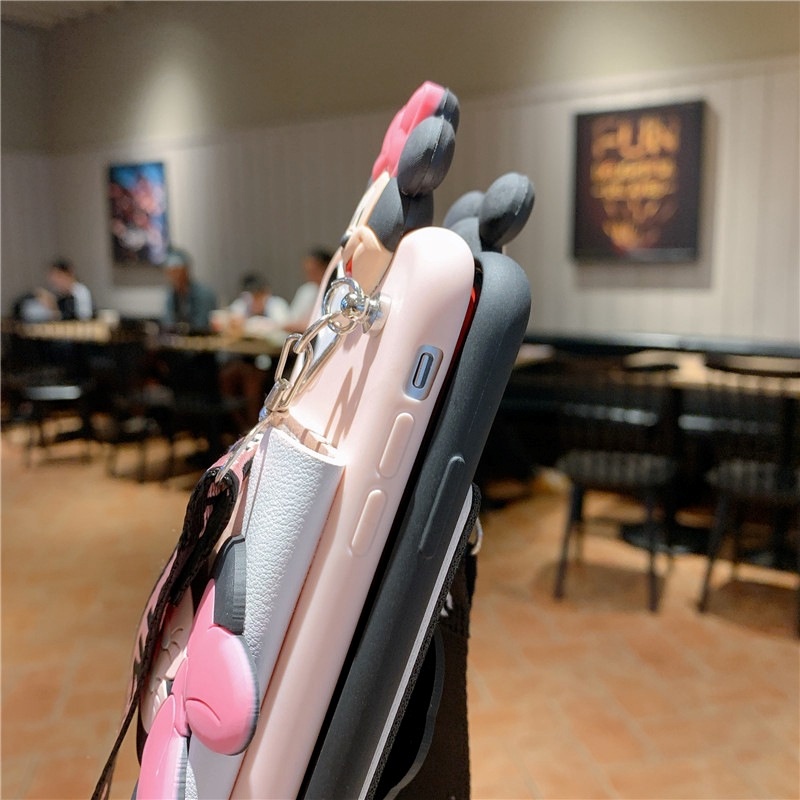 เข้ากันได้สำหรับ Samsung Galaxy S26 S25 S24 S23 S22 Ultra S21 S20 FE S10 S9 S8 Plus เคสโทรศัพท์มือถือ ลายการ์ตูนมิกกี้ มินนี่เมาส์ พร้อมสายคล้อง และช่องใส่บัตร สําหรับ ราคา ถูกที่สุด ดีลบีเคเค แกลเลอรีภาพที่ 4