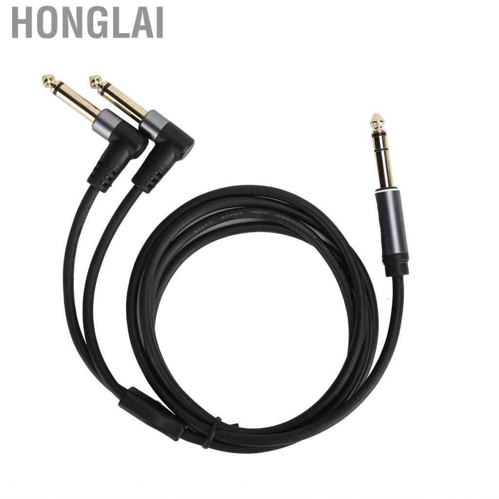 Honglai สายเสียบ Y-Splitter สเตอริโอ 1.5 ม./4.9 ฟุต 6.35 มม. เป็นอะแดปเตอร์โมโน
