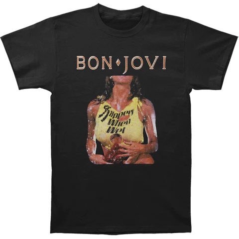ดูดีนี่ เสื้อยืด ลาย Bon Jovi กันลื่น | เสื้อยืด พิมพ์ลายวงร็อคตํานาน
