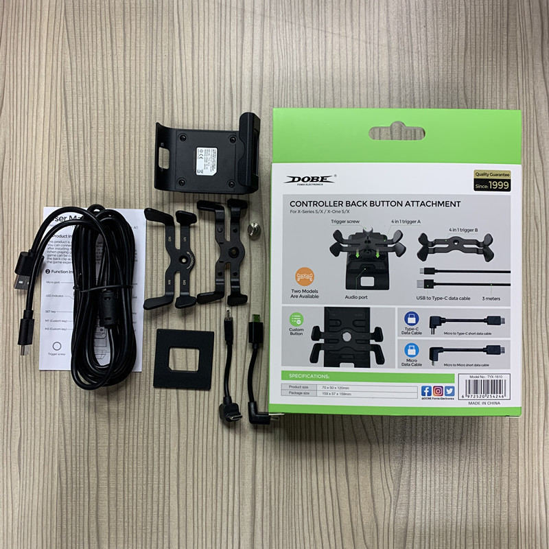 Dobe Controller ปุ่มด้านหลังสําหรับ Xbox One S/X Series S/X สิ่งที่แนบมาเปลี่ยนกลับ Controller Paddle พร้อมสายเคเบิลข้อมูล Type-c