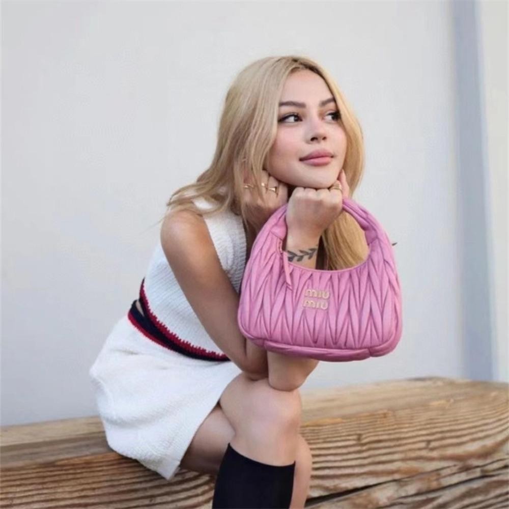 Tonfashion กระเป๋าถือ กระเป๋าสะพายไหล่ หนังแกะ จับจีบ หรูหรา สไตล์คลาสสิค