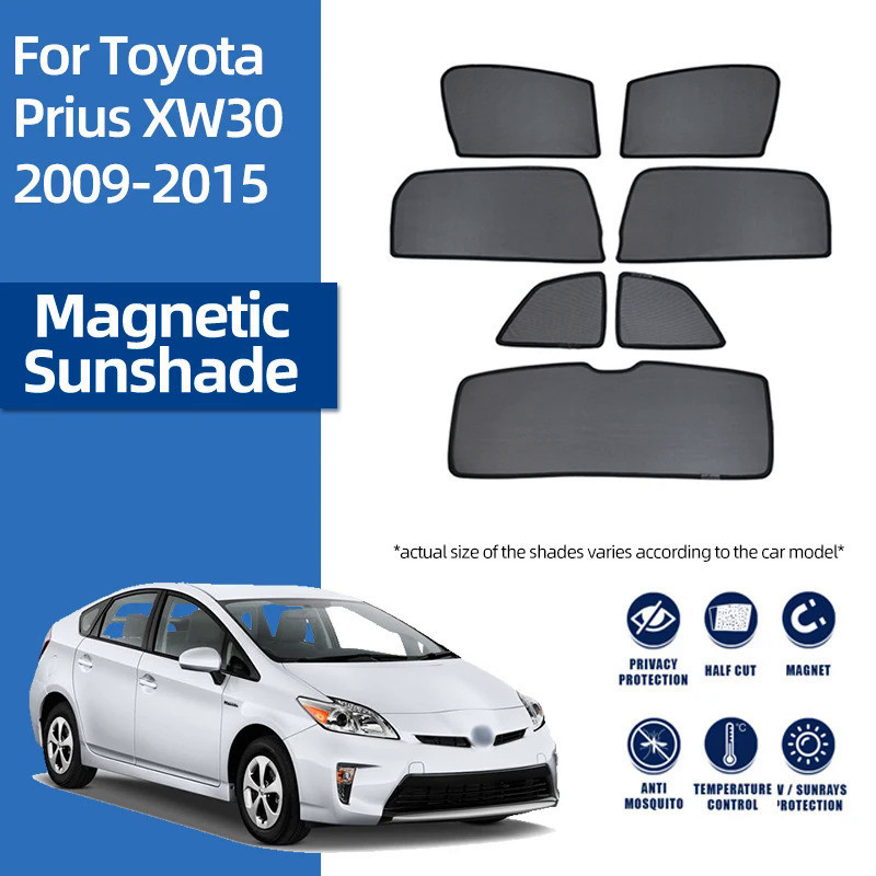 ม่านบังแดดแม่เหล็ก ด้านหน้า และด้านหลัง สําหรับ Toyota Prius XW30 2009-2015