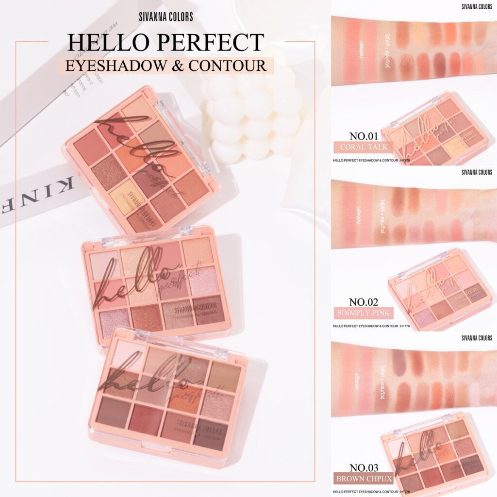 SIVANNA COLORS HELLO PERFECT EYESHADOW & CONTOUR : HF178