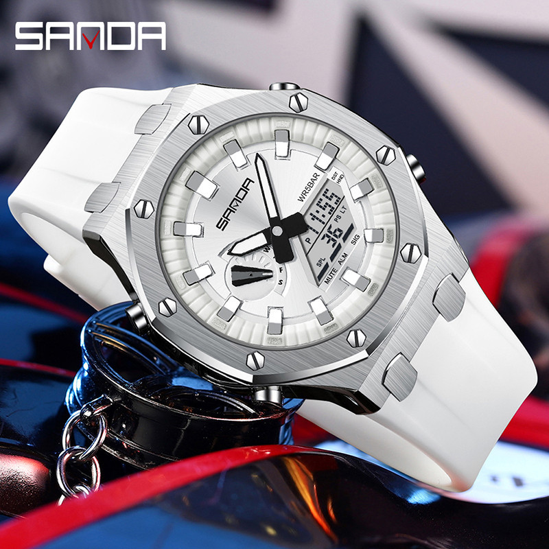 Sanda Oak นาฬิกาข้อมืออิเล็กทรอนิกส์ กันน้ํา อเนกประสงค์ สําหรับผู้ชาย SD3309-6