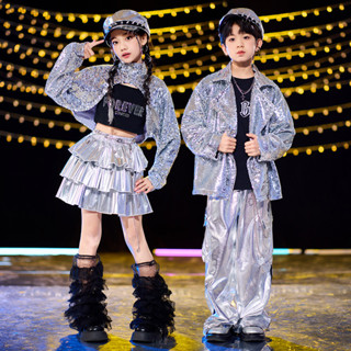 🔥พร้อมส่ง🔥 วันปีใหม่เสื้อผ้าเด็ก / ชุดเต้นรำแจ๊ส / ฮิปฮอปเสื…