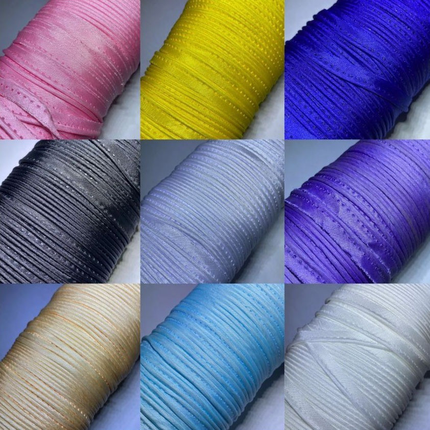 SATIN MATERIAL BISBAN CONTENTTS 90 YARDS ต่อม้วนสีตัวแปร (8 MM)