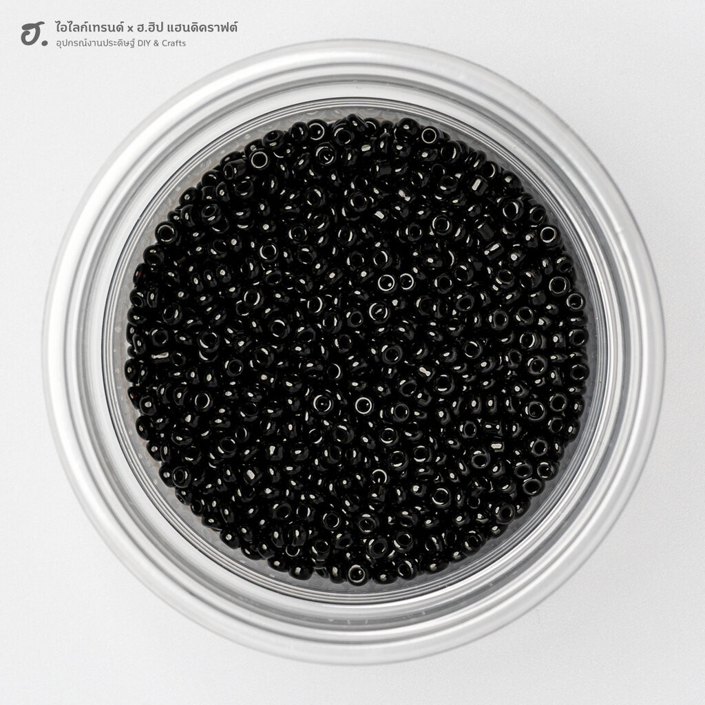 ลูกปัดเม็ดทราย ขนาด 2 มม. สีดำ Mystic Black