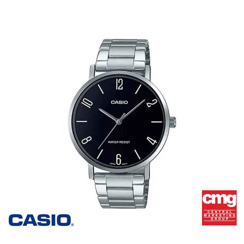 CASIO นาฬิกาข้อมือ CASIO รุ่น MTP-VT01D-1B2UDF วัสดุสเตนเลสสตีล สีดำ