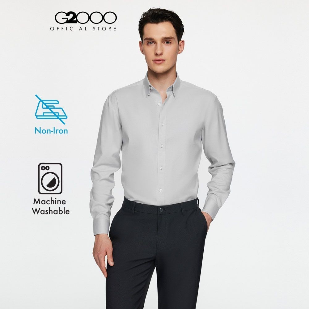 G2000 เสื้อเชิ้ตแขนยาวแบบทางการสำหรับผู้ชาย ทรง Smart Fit รุ่น 2112121291 GREY