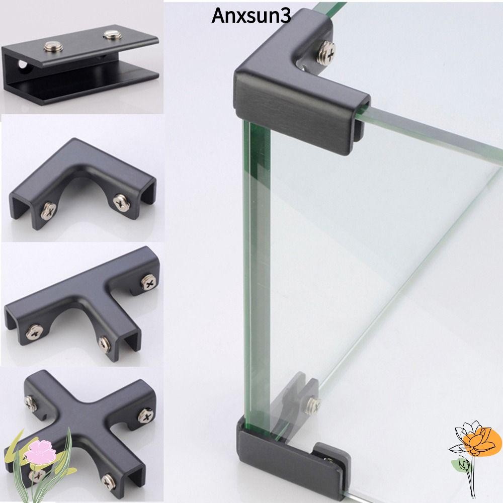 Anxsun3 คลิปหนีบกระจก, รหัสมุมมุมชนิด L, ฮาร์ดแวร์ T-cross คลิปยึดอลูมิเนียมอัลลอยด์