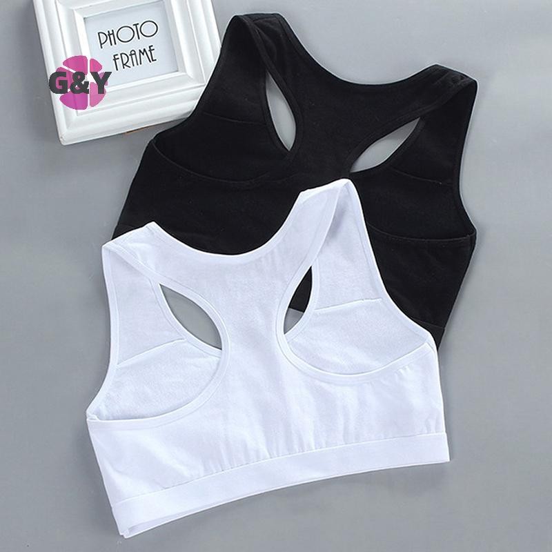 G&y Teen Girl Sports Bra Kids Top Camisole Young Puberty สําหรับ 8-14years COD