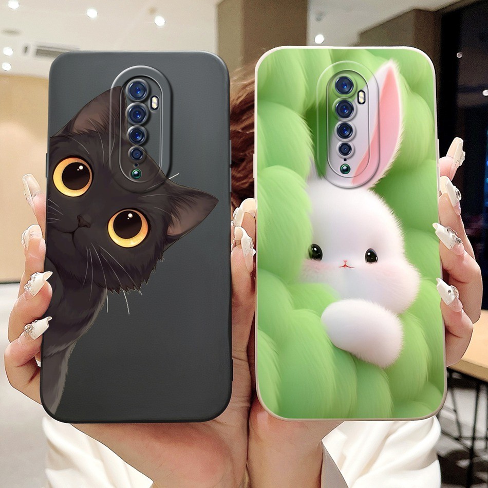 Oppo Reno2 F / Reno2 Z / Reno2 เคสป้องกันเลนส์ Reno 2F 2Z 2 CPH1989 CPH1951 CPH1907 เคสซิลิโคนอ่อนนุ่มการ์ตูนแพนด้ากระต่ายน่ารัก
