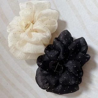 ฝนดาวตก Seersucker คลิป High-End Feel Back Head Plate Fluffy Gypsophila กิ๊บติดผมคลิปฉลามขนาดใหญ่ Headdress