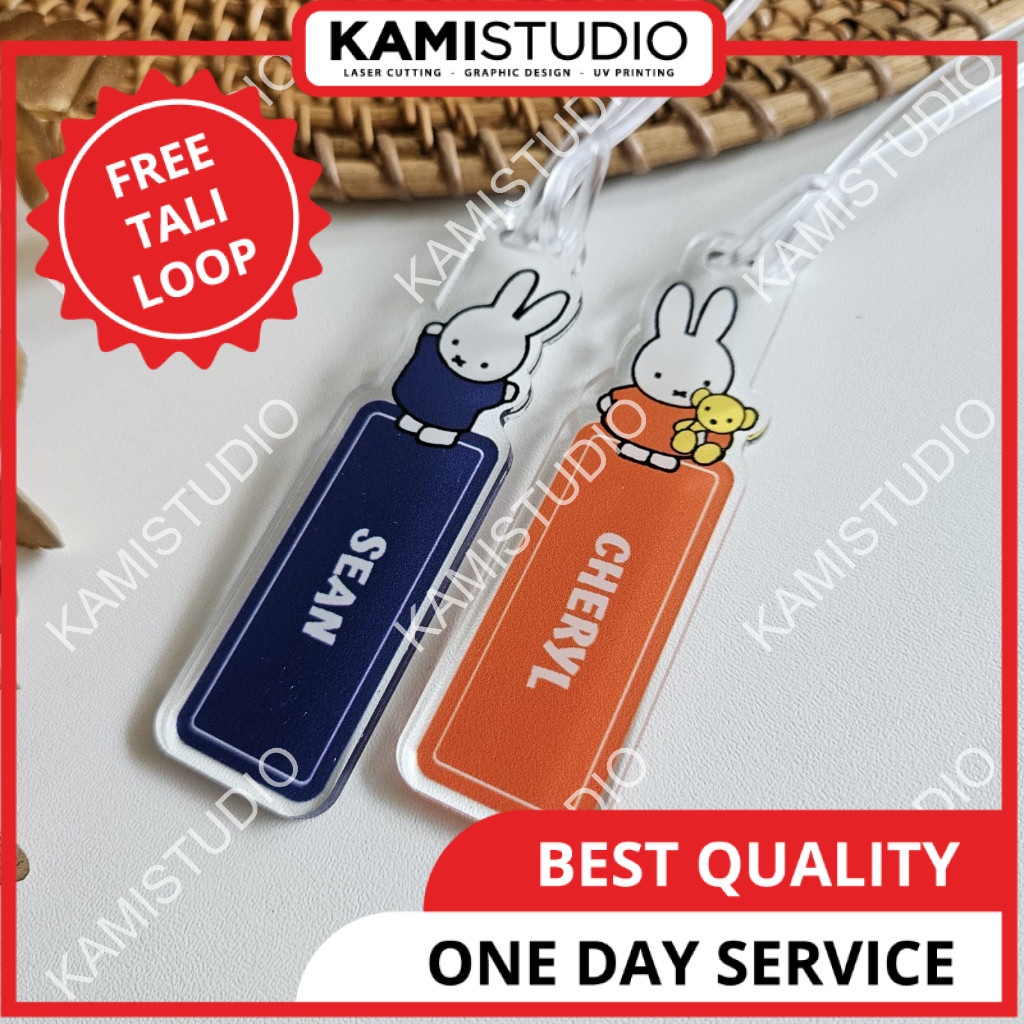 GUNGAN LUGGAGE TAG MIFFY / MUFFY STORIES / SUITcase HANGER / NAME BAG HANGER / PRINTING BAG TAG / ขอ