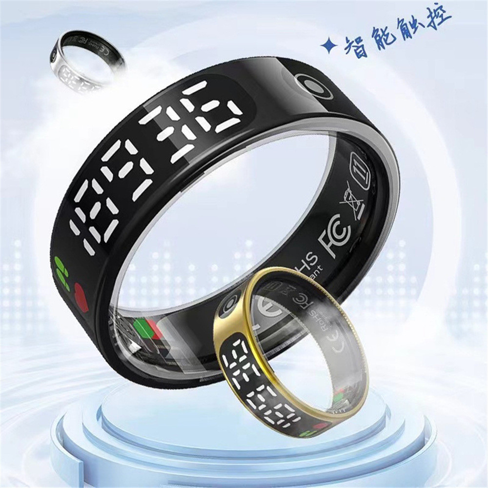 แหวนสมาร์ทกีฬา TK9 จอแสดงผลดิจิตอลสัมผัสแบบพลิก 5ATM+IP68 กันน้ำ