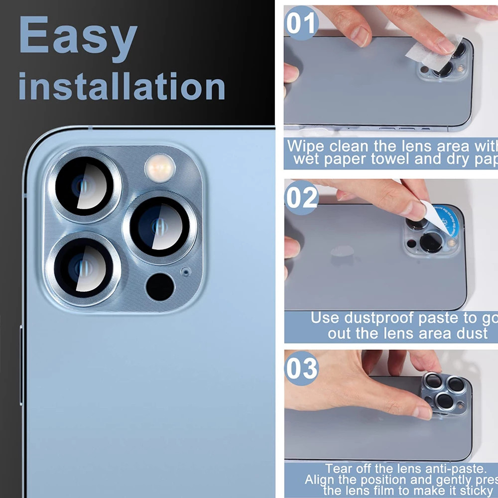 กระจกกันรอยกล้อง for iPhone 13 11 16 pro max Case iPhone 11 15 pro max 14 12 13 pro max 16 pro Mini เลนส์เกราะแบบบูรณากา - ภาพย่อย 5